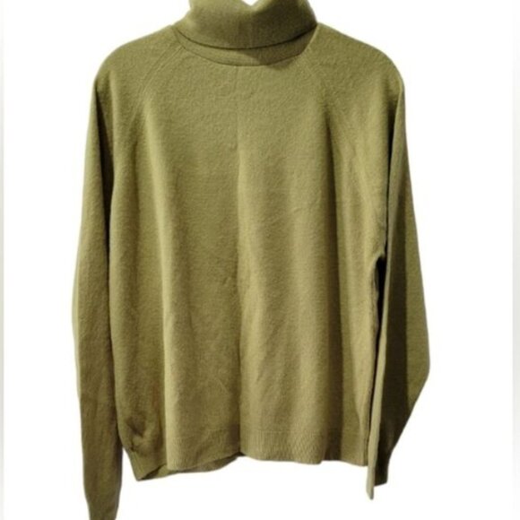 Green turtleneck sweater Lord&Taylor Acrylic made USA size 44 size 16 Size L - Picture 8 of 8